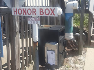 use honor box at joes bayou unless you want a ticket